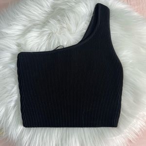 Aritzia Babaton Sculpt Knit One-Shoulder Cropped Tank